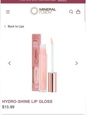 NIB Mineral Fusion Hydro-Shine Lip Gloss